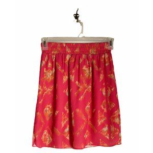 Mossimo Womens Small Coral Knee Length Skirt Pull On Elastic Waist Chiffon Lined